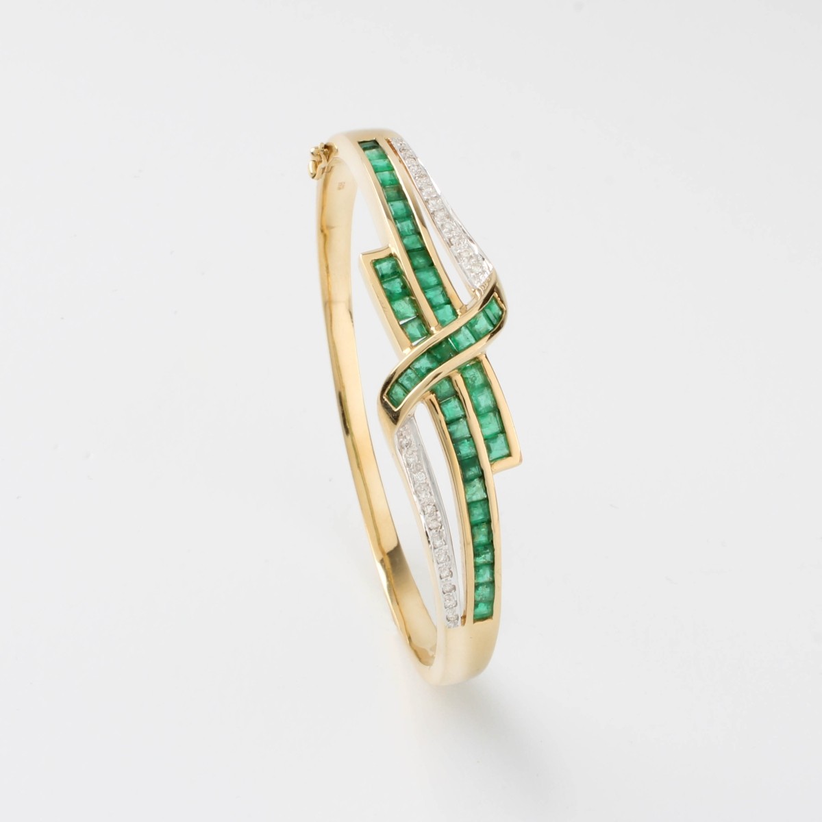 Emerald, Diamond and 14K Bracelet