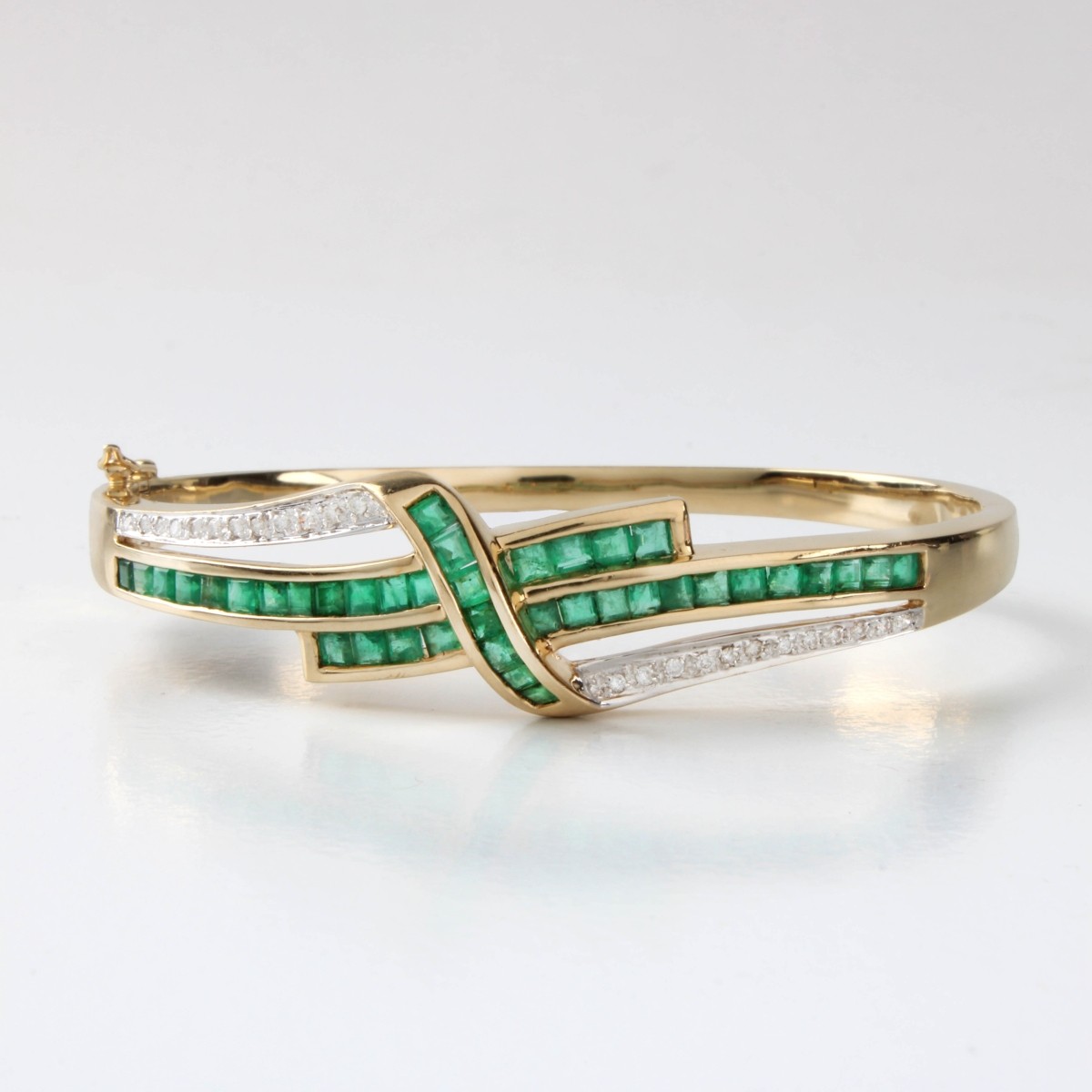 Emerald, Diamond and 14K Bracelet