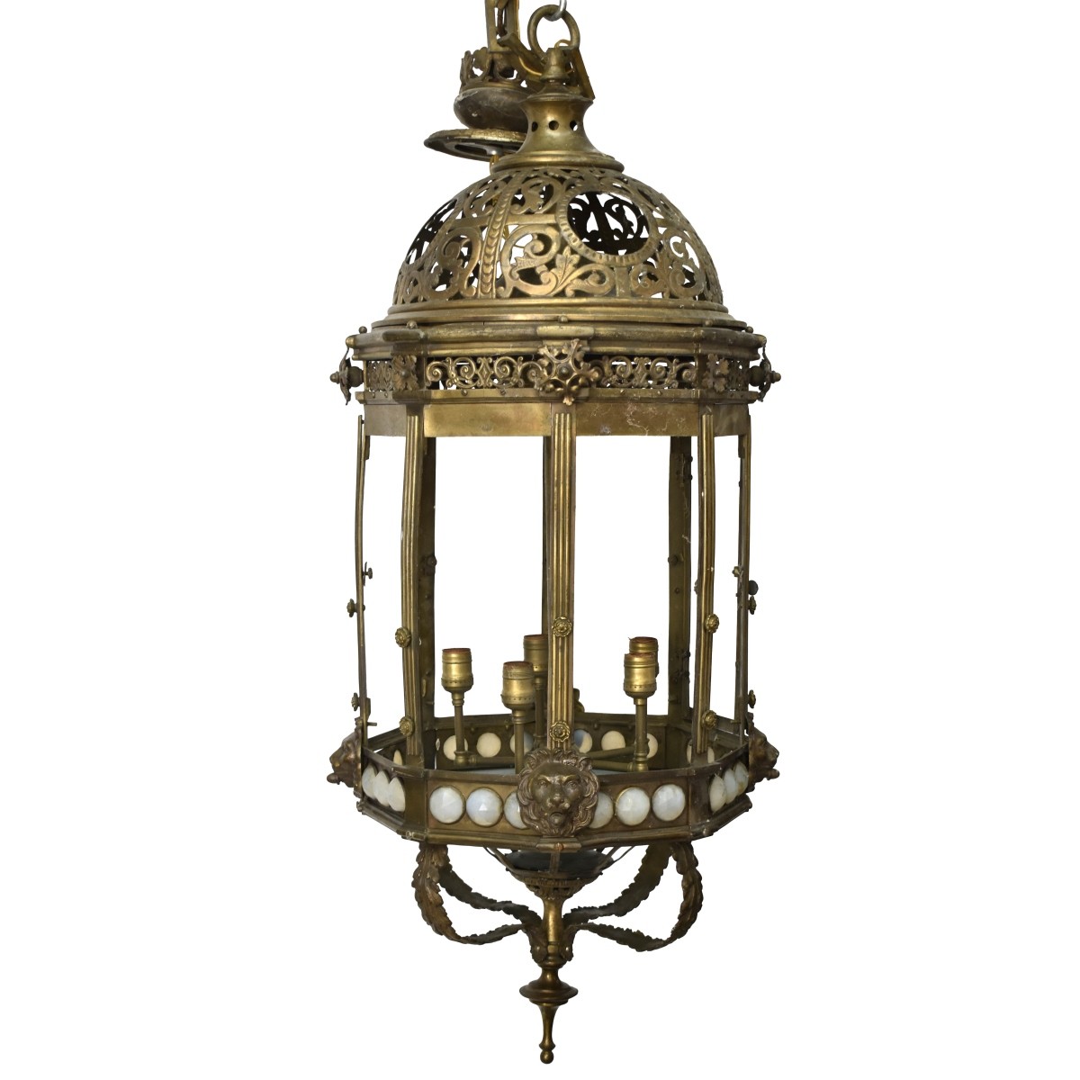 19th C. Italian Bronze and Glass Lantern