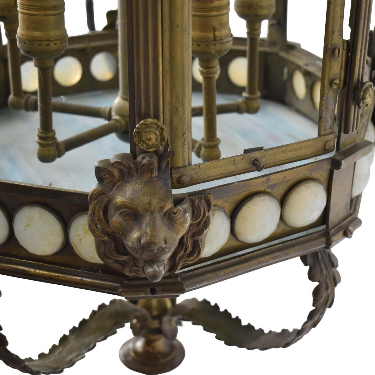 19th C. Italian Bronze and Glass Lantern