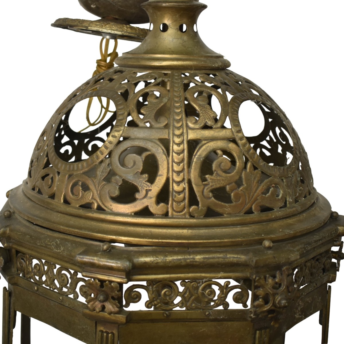 19th C. Italian Bronze and Glass Lantern