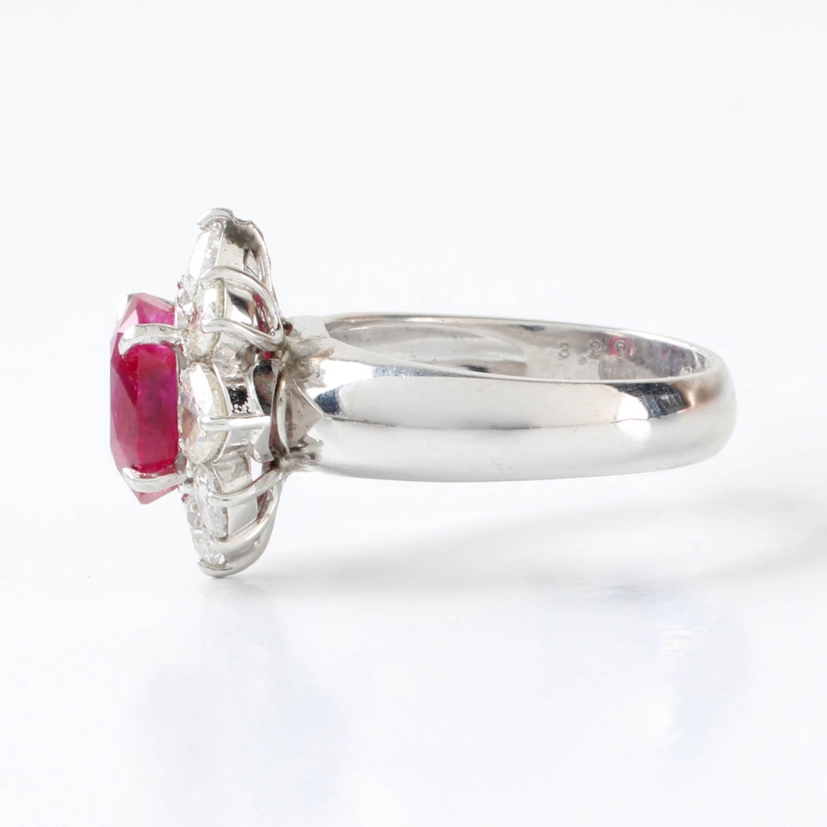 AGL Burma No Heat Ruby & Diamond Ring