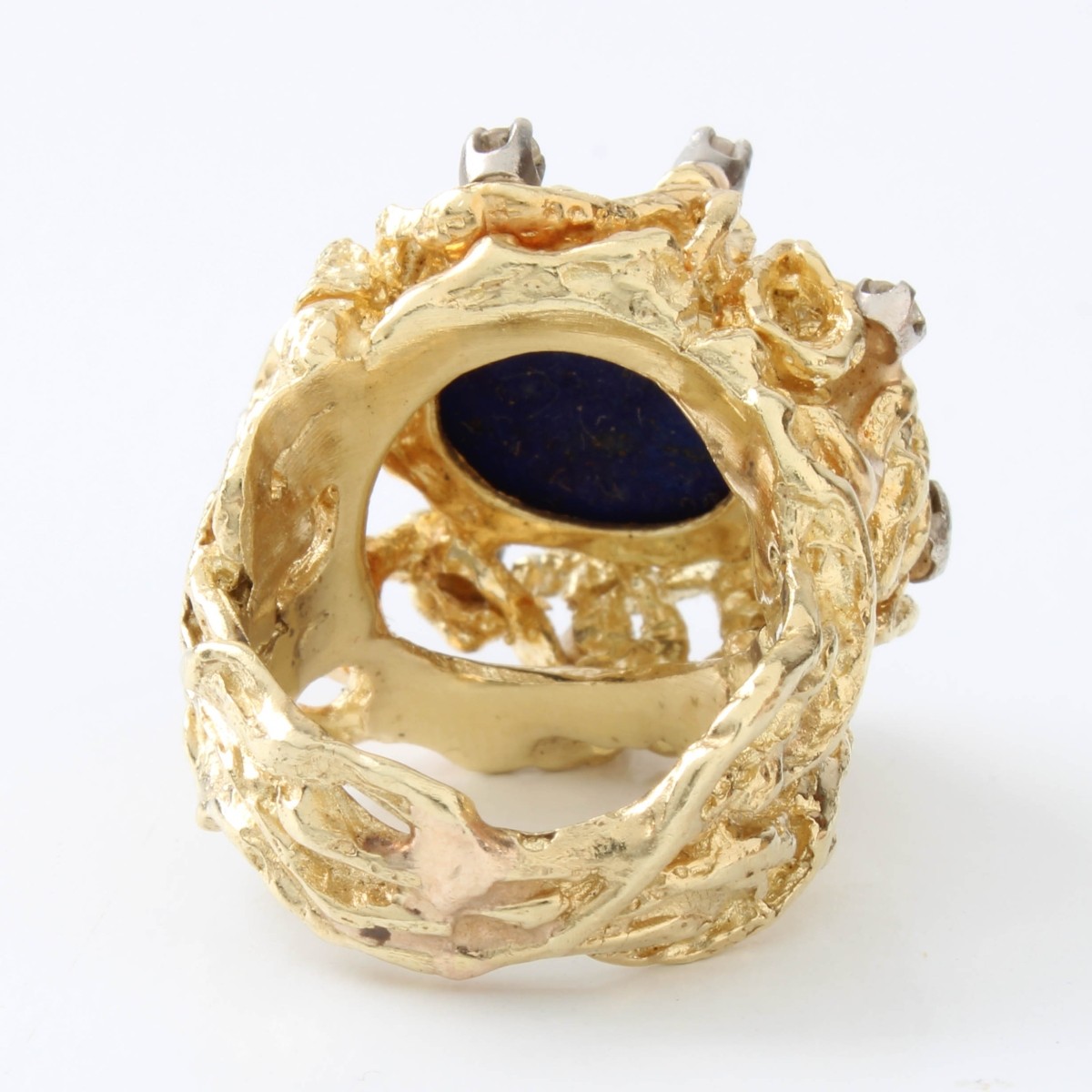 14K, Diamond and Lapis Ring