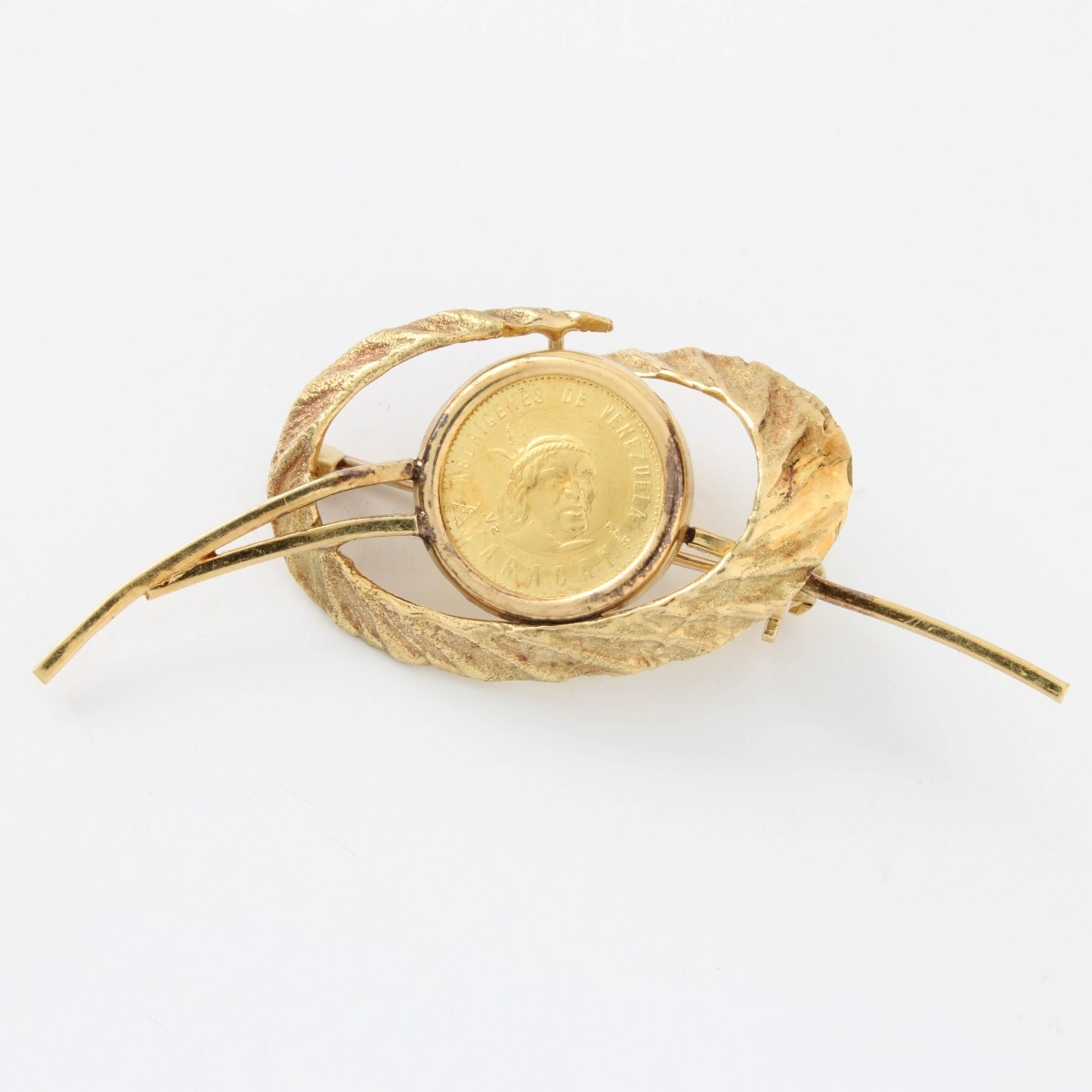 Gold Coin and 18K Pin