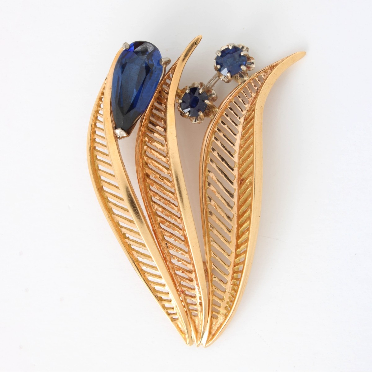 Sapphire and 18K Brooch