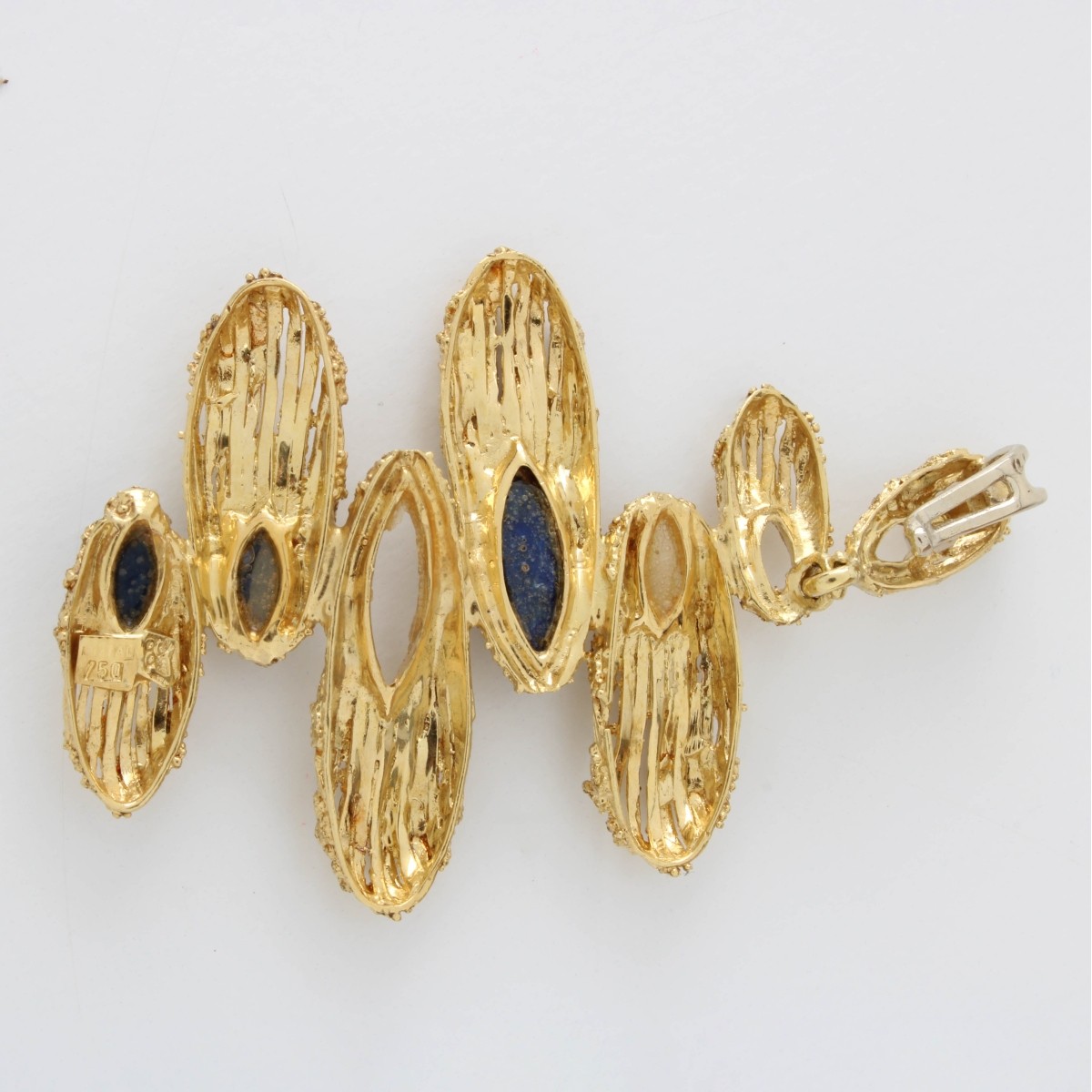 Retro 18K and Lapis Pendant
