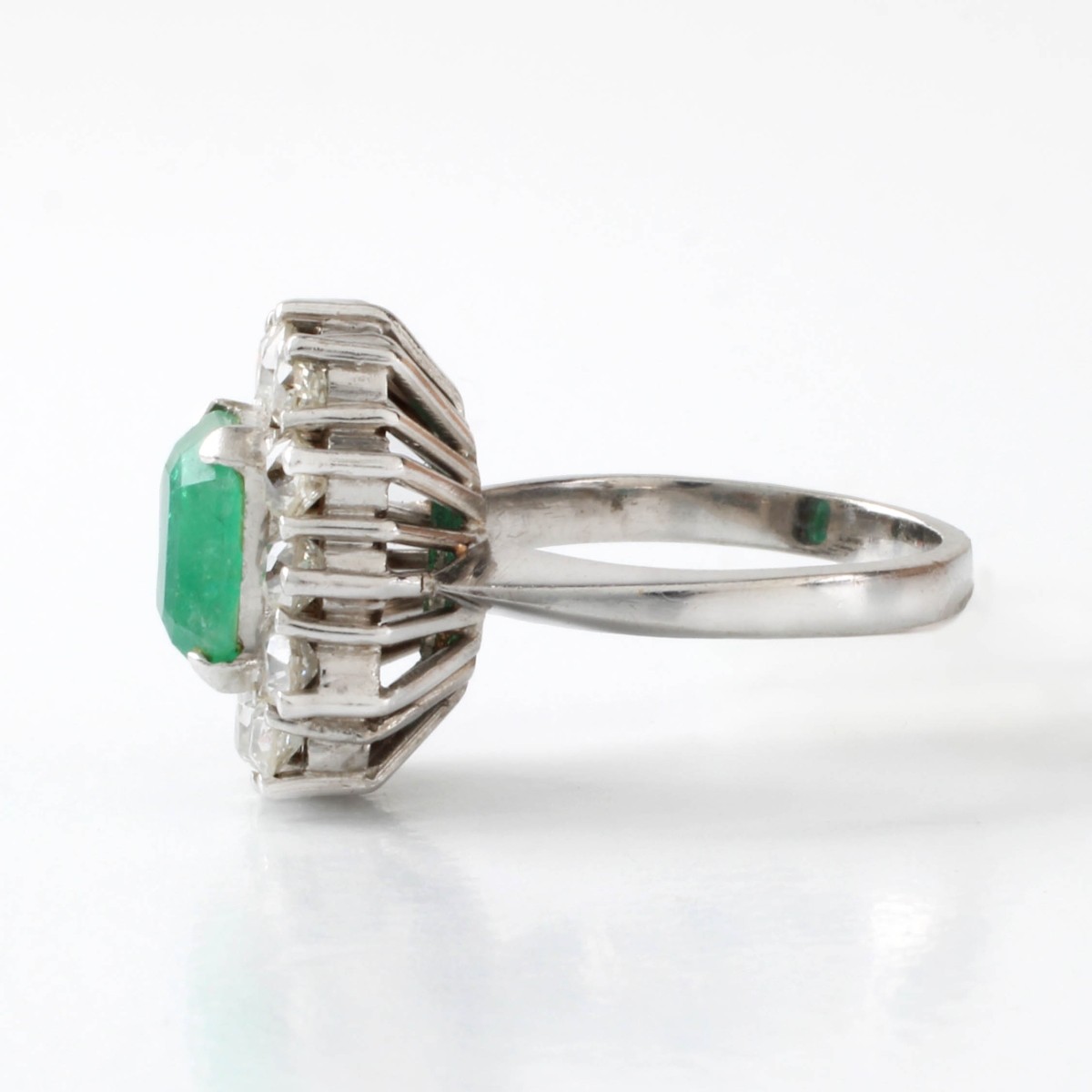 Emerald, Diamond and 18K Ring