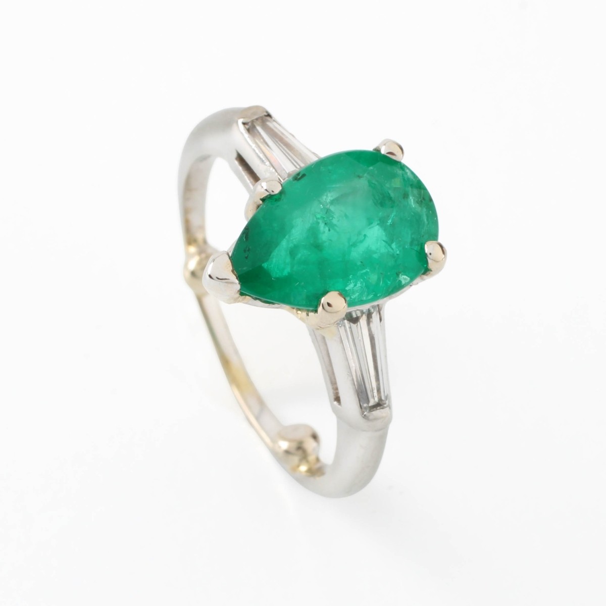 Emerald, Diamond and Plat Ring