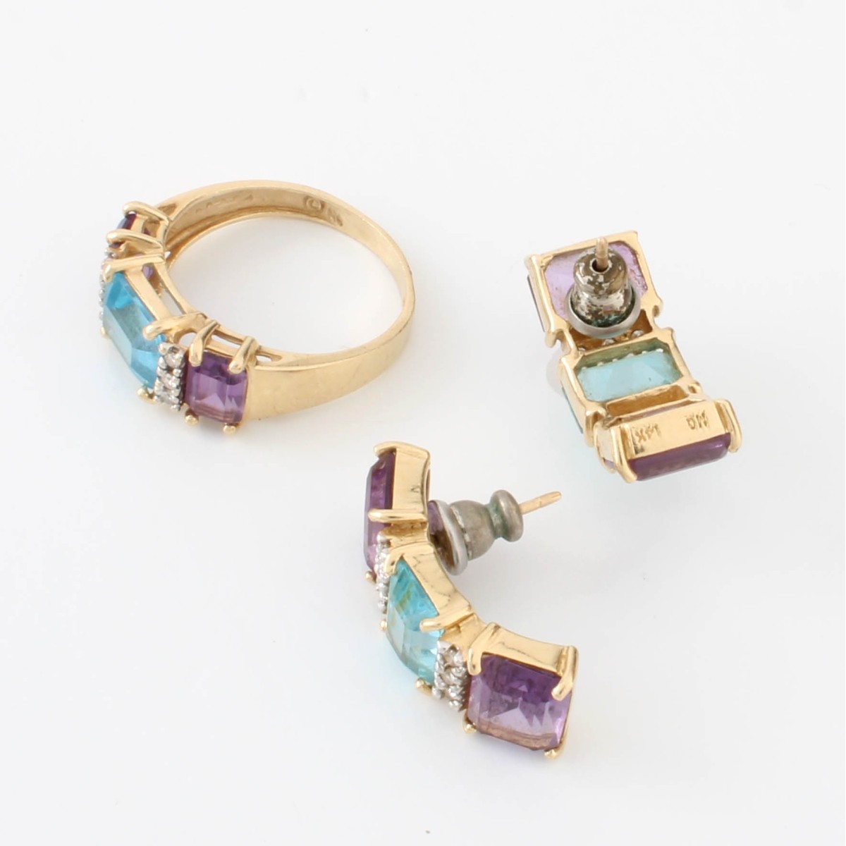 Gemstone and 14K Jewelry Set
