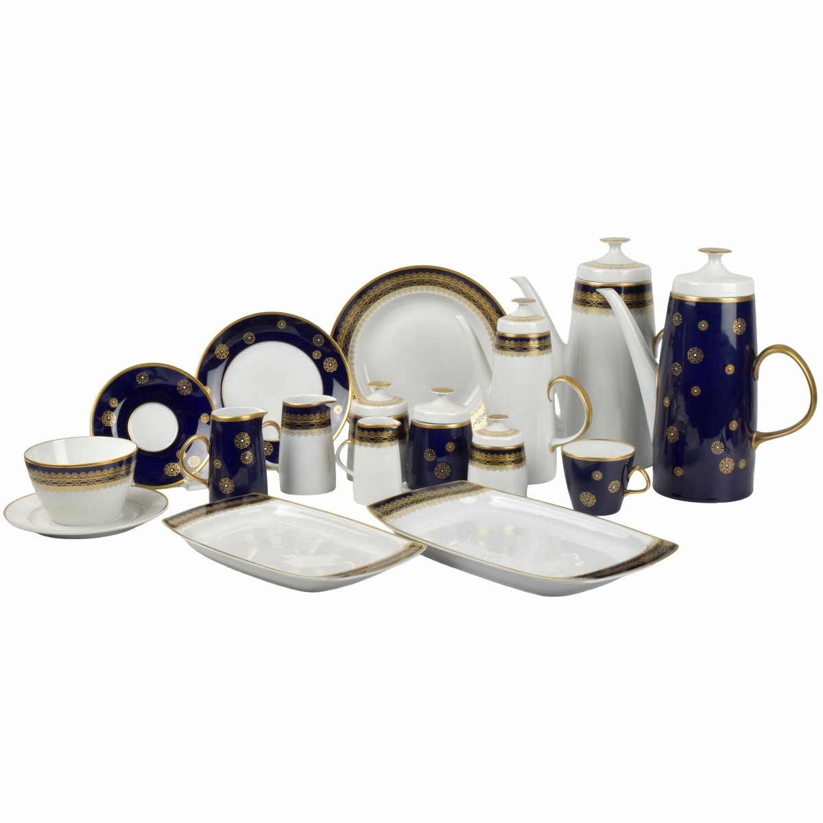 German Lichte "Echt Kobalt" Dessert Service