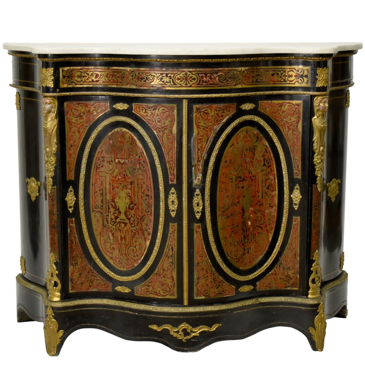 French Style Marble Top Sideboard