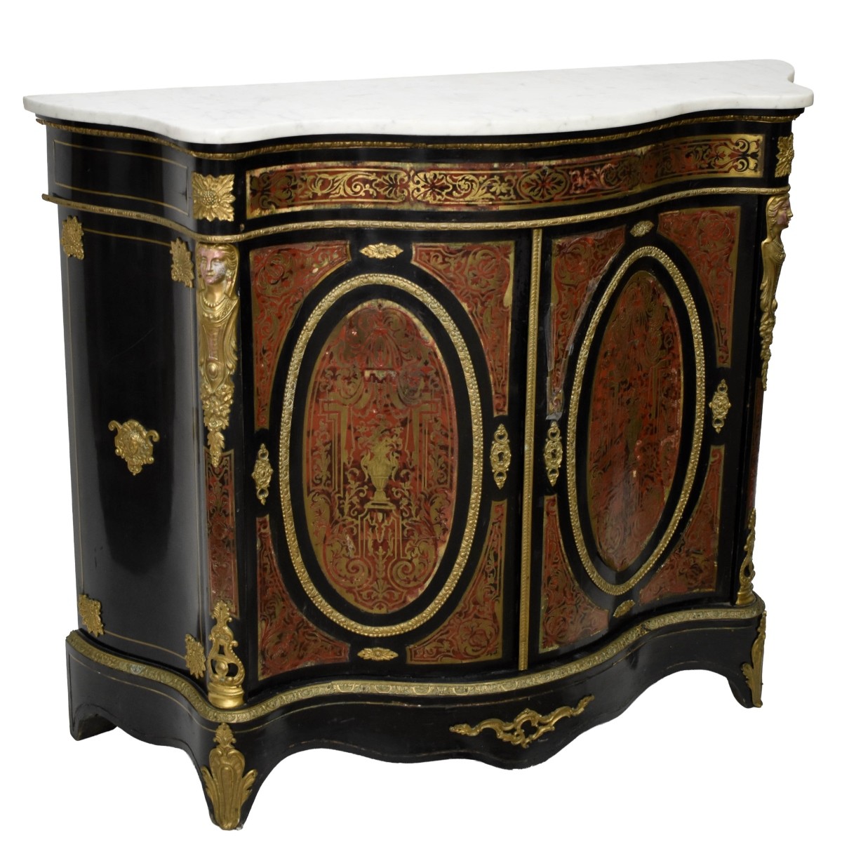 French Style Marble Top Sideboard