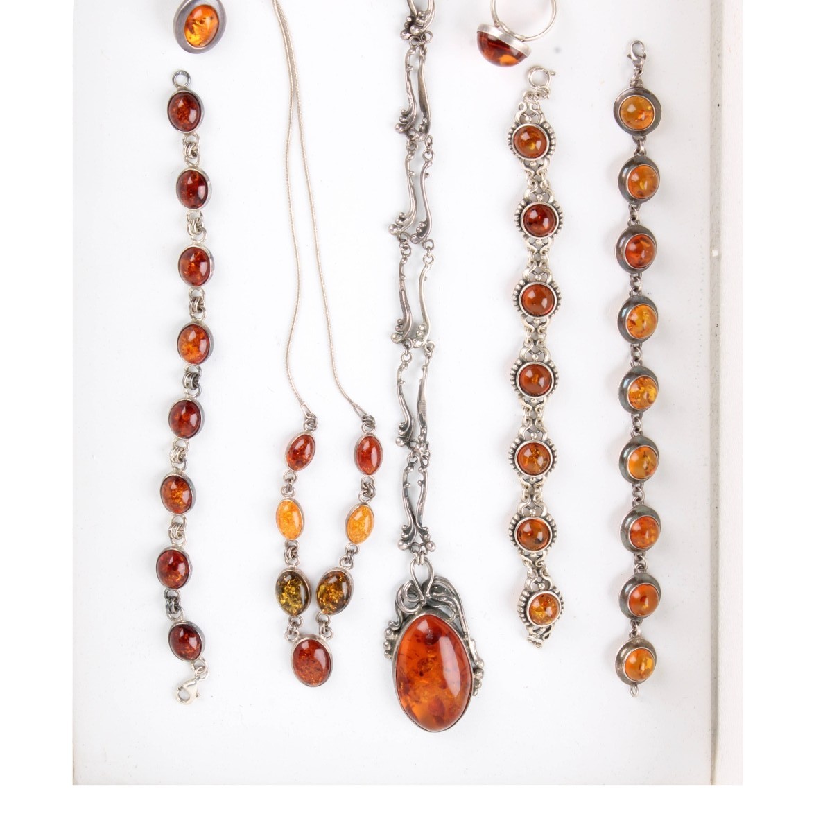 Sterling and Amber Jewelry