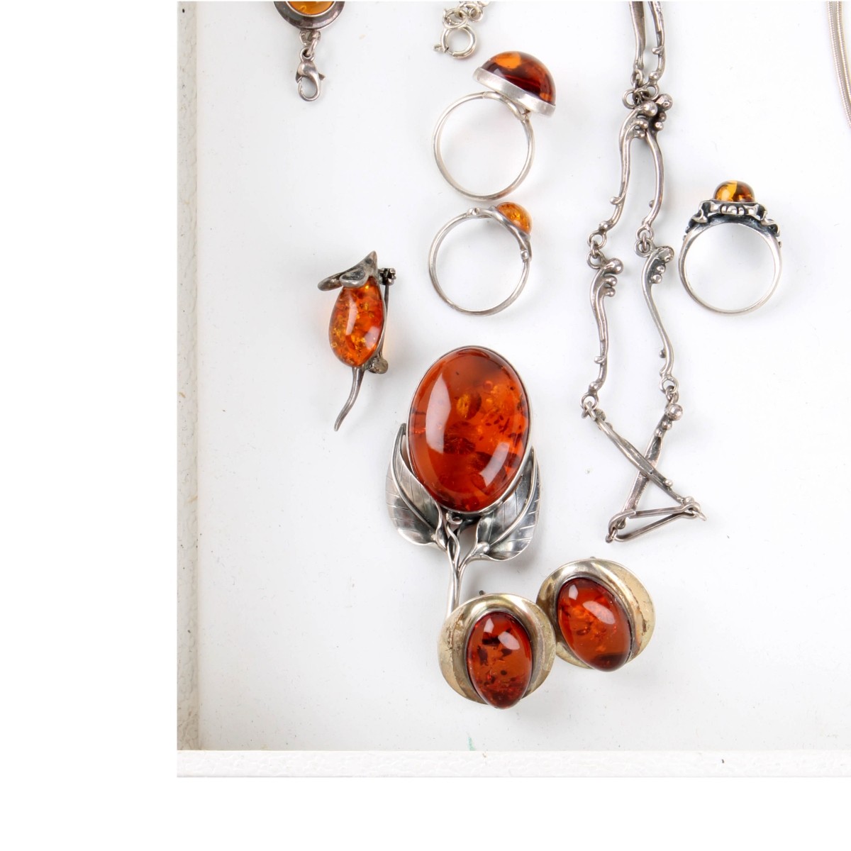 Sterling and Amber Jewelry