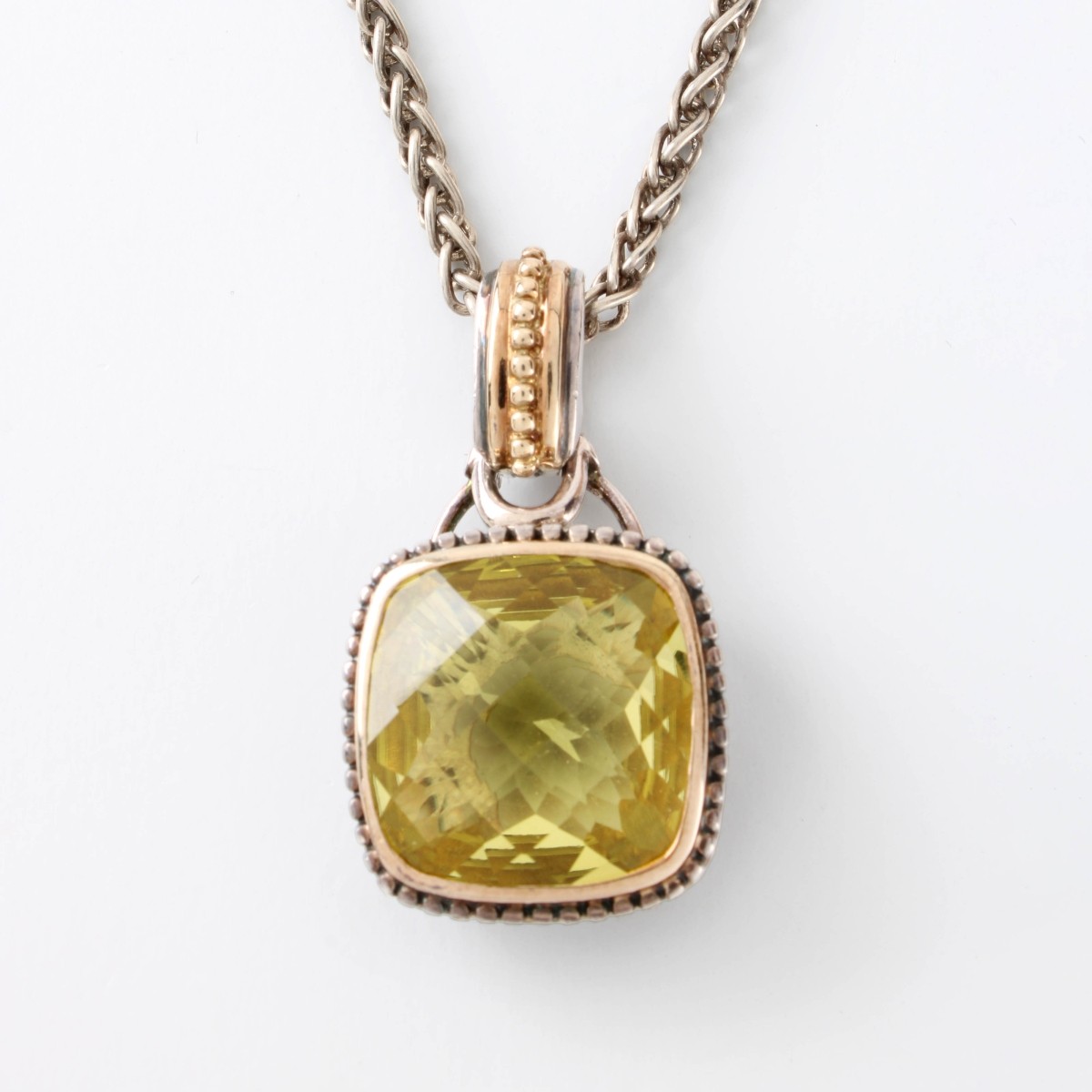 Sterling 18K and Gemstone Necklace