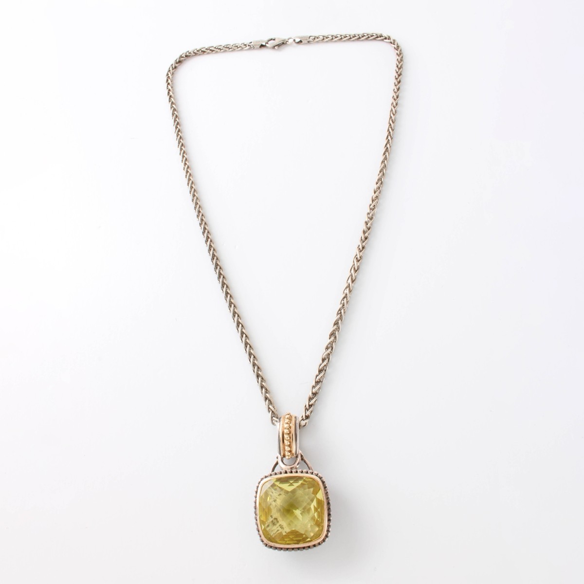 Sterling 18K and Gemstone Necklace