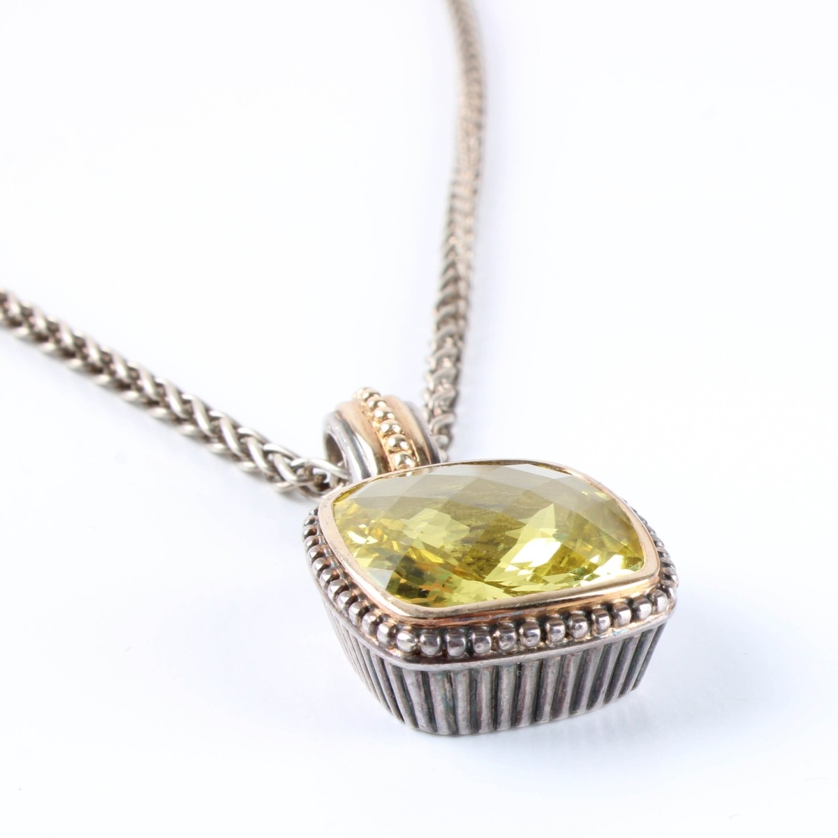 Sterling 18K and Gemstone Necklace