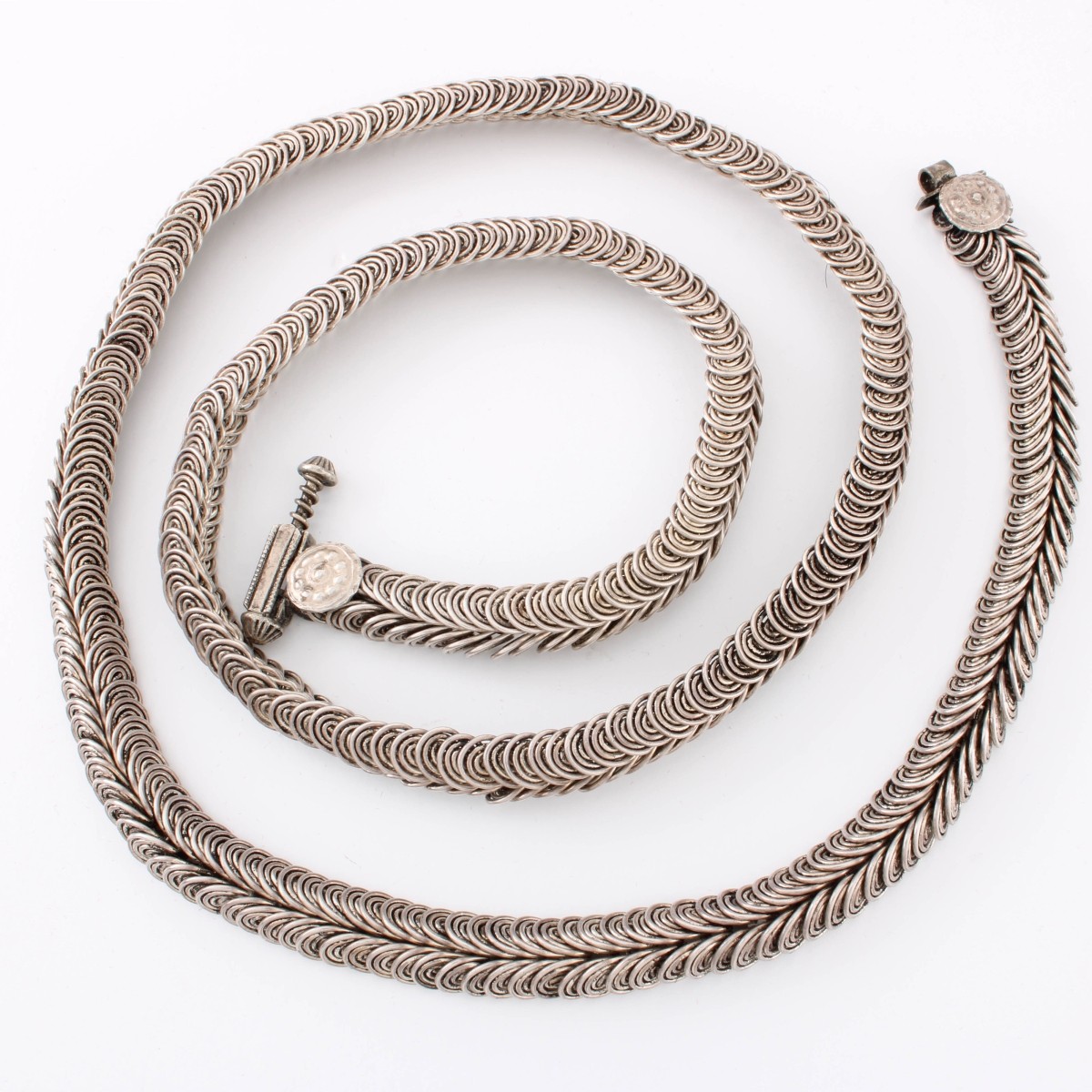 Silver Persian Coil Necklace
