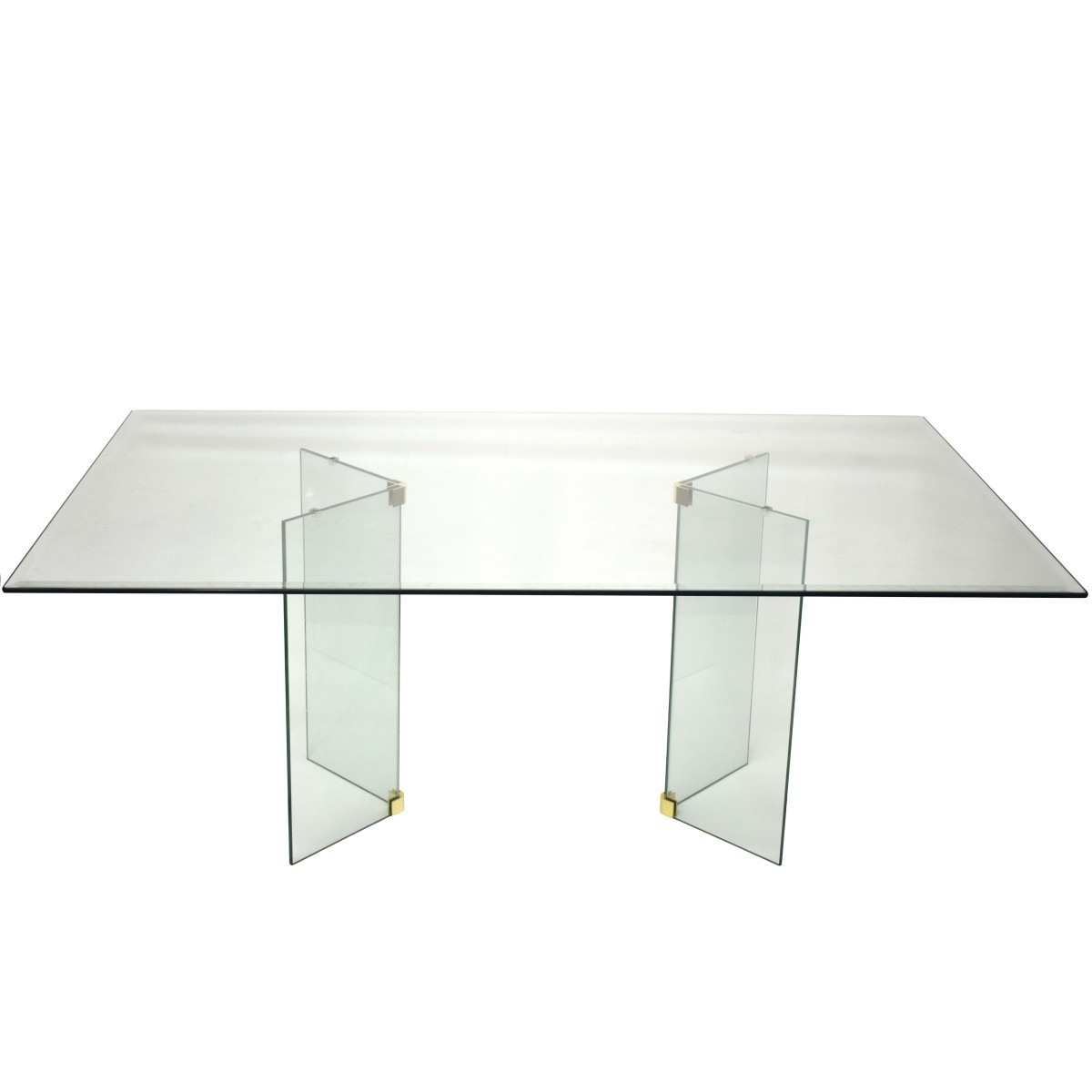 Attrib.: Pace Glass and Brass Dining Table