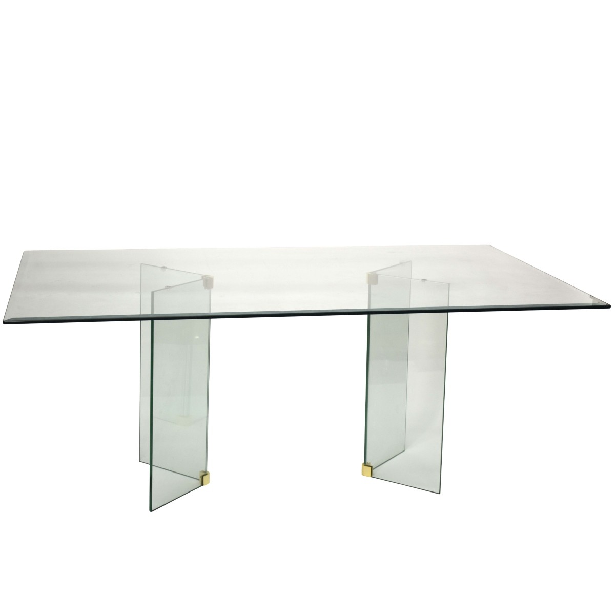 Attrib.: Pace Glass and Brass Dining Table