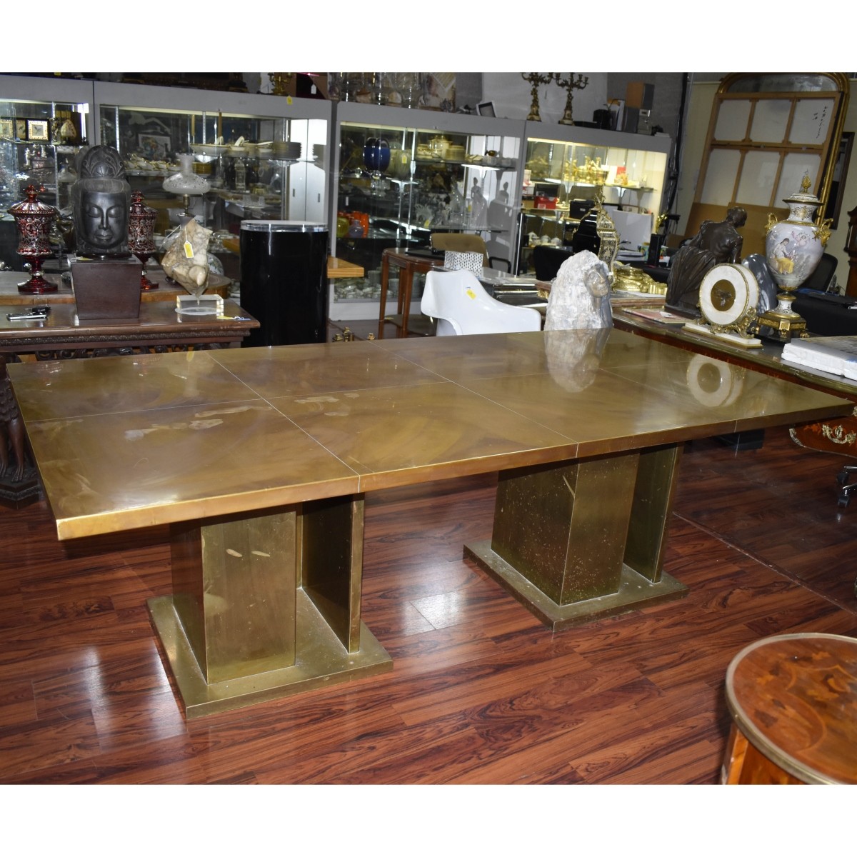 Large Custom Brass Dining Table