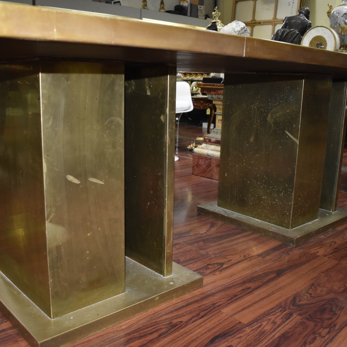 Large Custom Brass Dining Table
