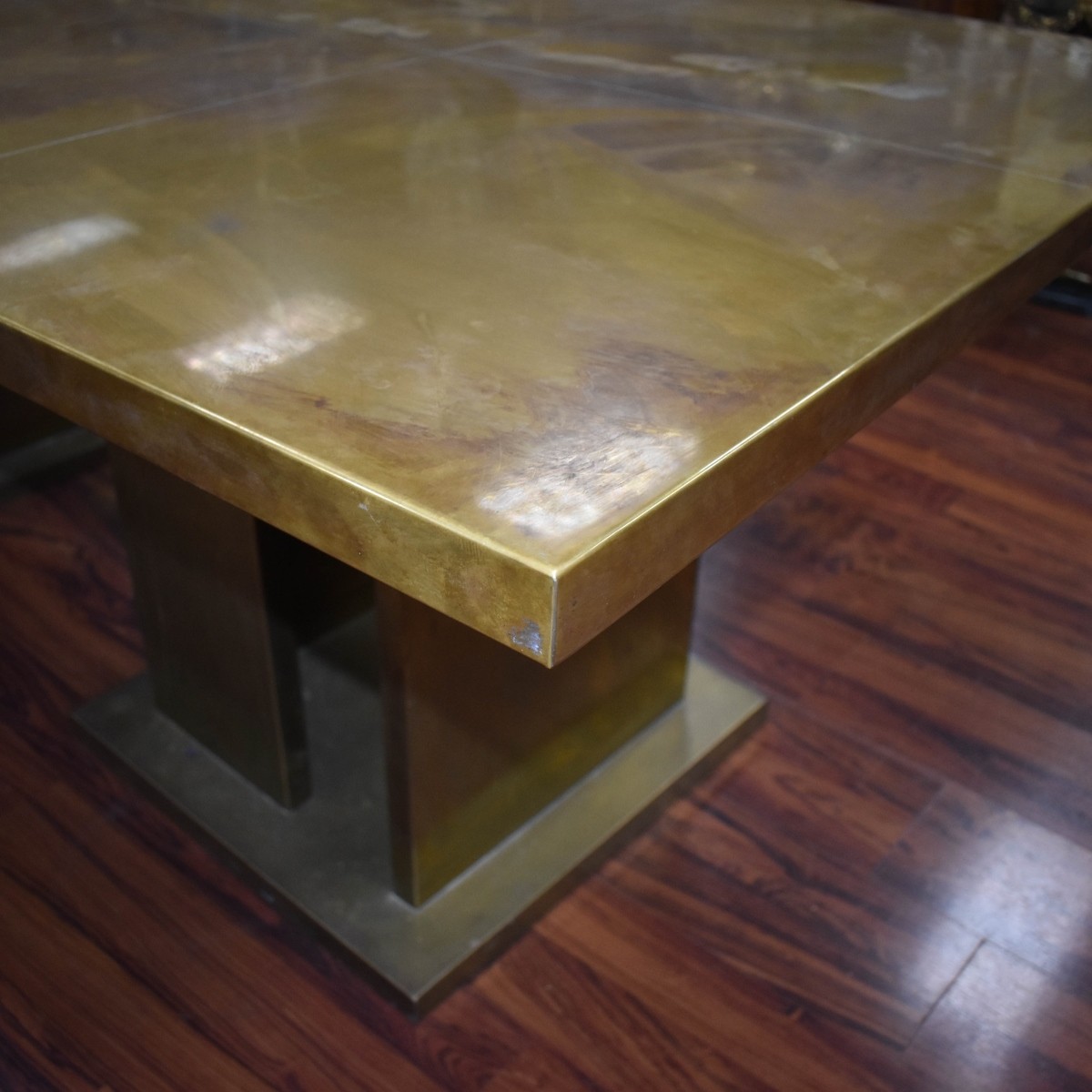 Large Custom Brass Dining Table