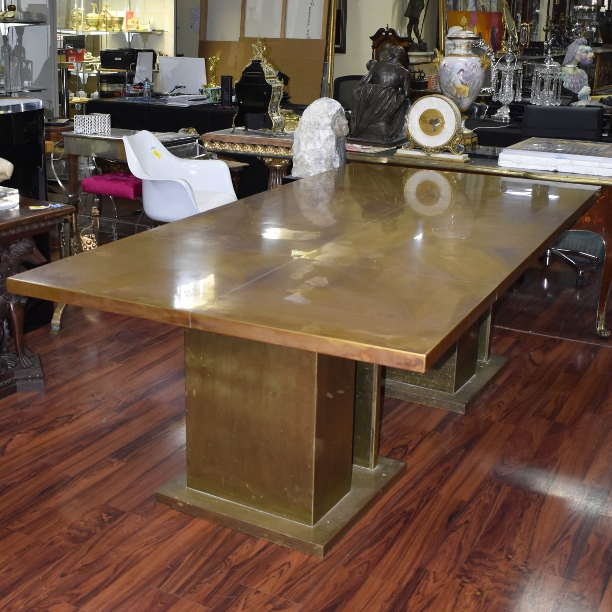 Large Custom Brass Dining Table