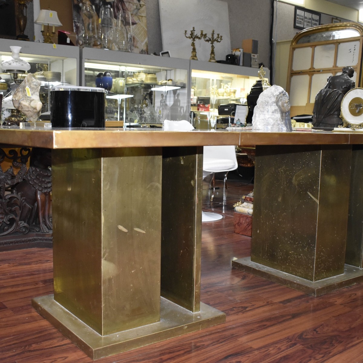 Large Custom Brass Dining Table