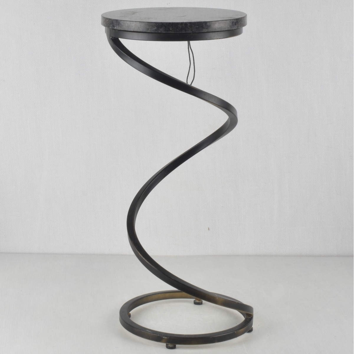 Powell Round Black Granite Top Table