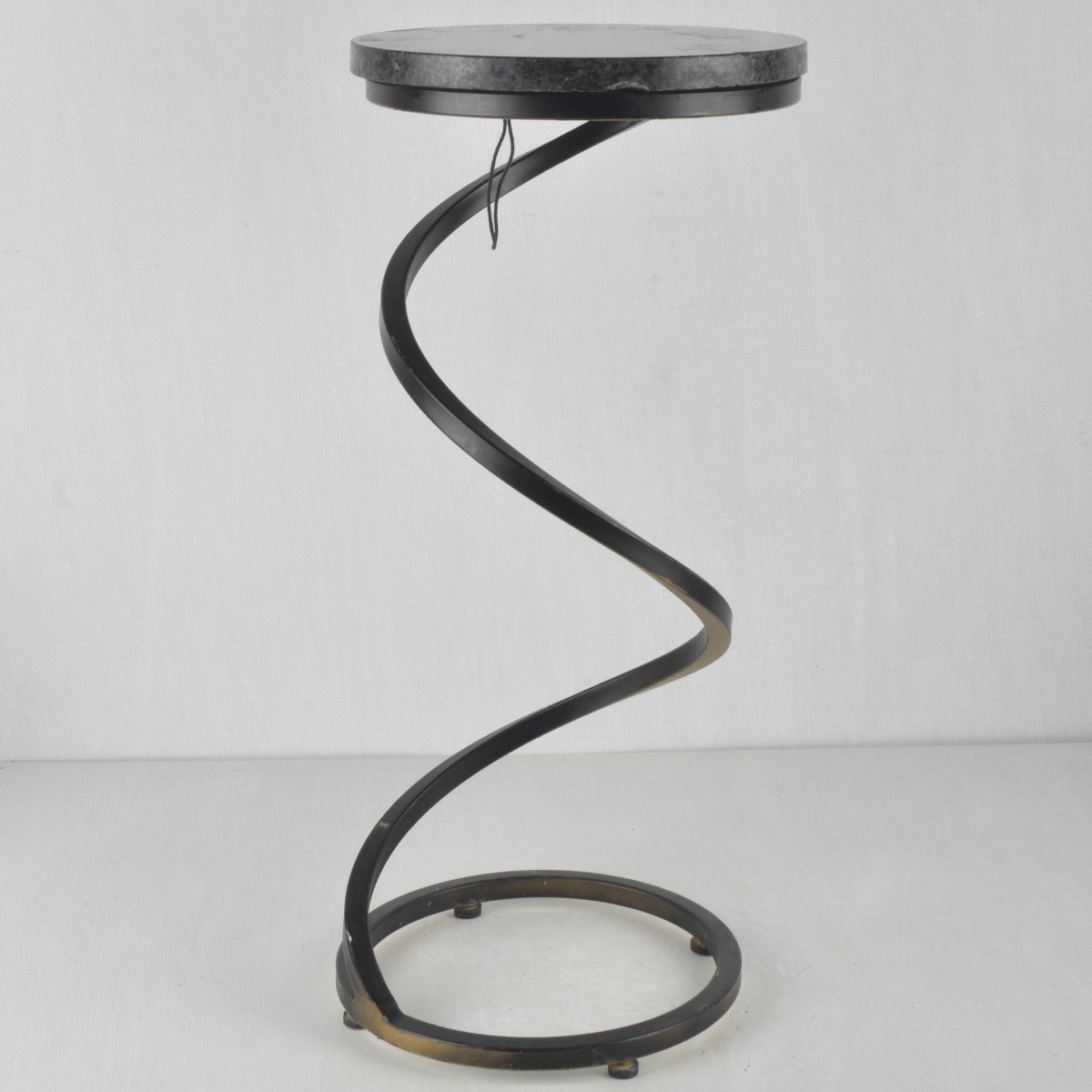 Powell Round Black Granite Top Table
