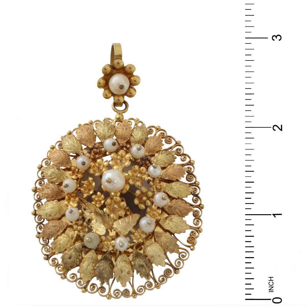 Antique Pearl and 12-14K Pendant