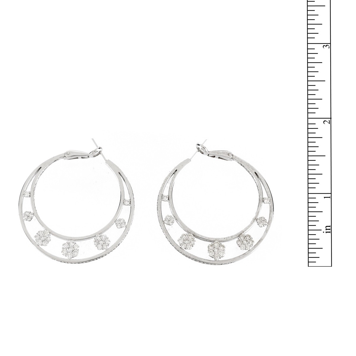 Diamond and 18K Hoop Earrings