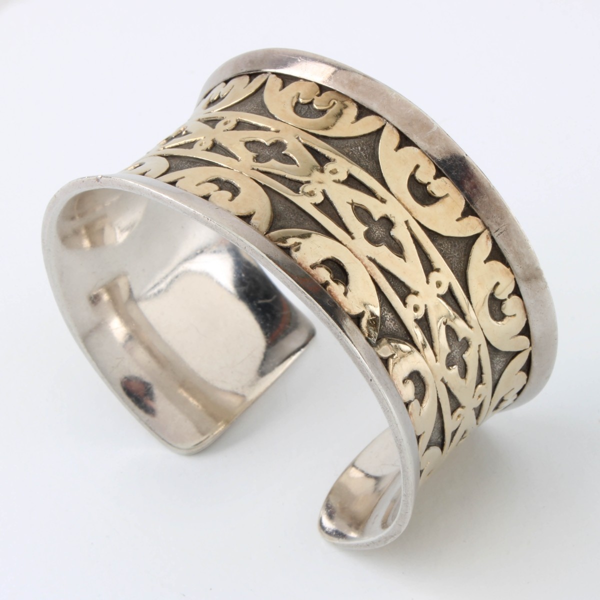 John Hardy Sterling and 18K Cuff Bangle