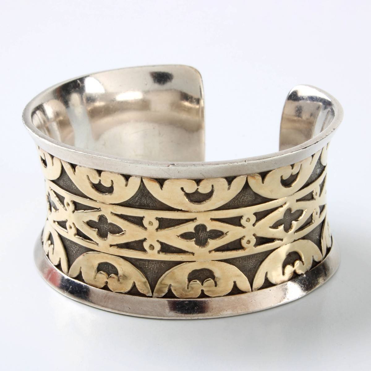 John Hardy Sterling and 18K Cuff Bangle