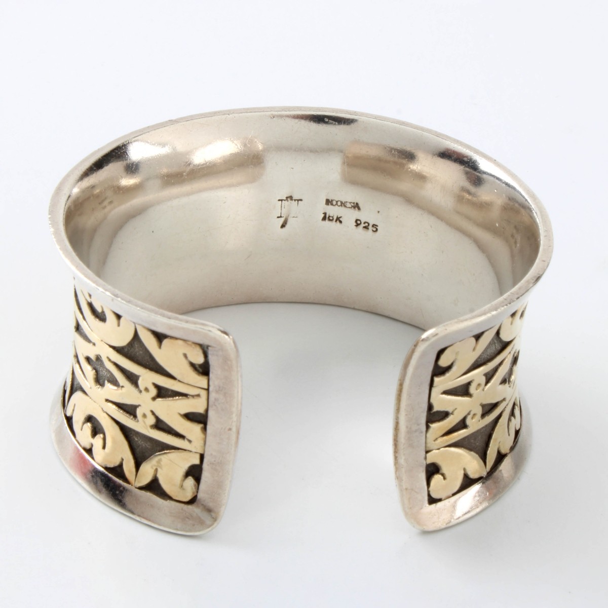 John Hardy Sterling and 18K Cuff Bangle