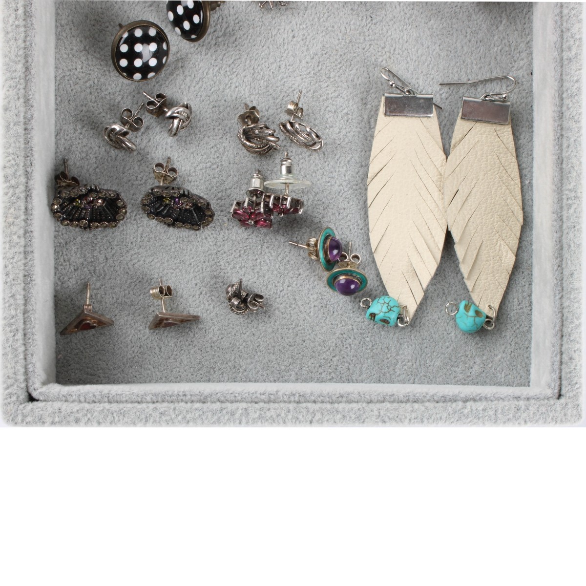 Tray Lot of Earrings
