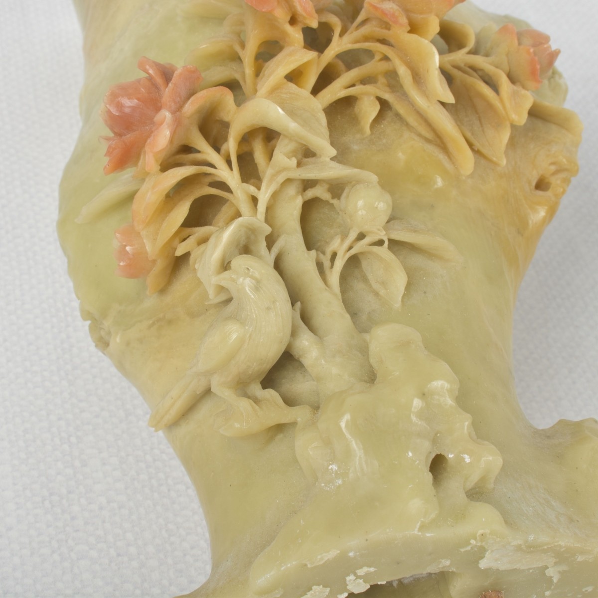 Chinese Hand Carved Soapstone Vase