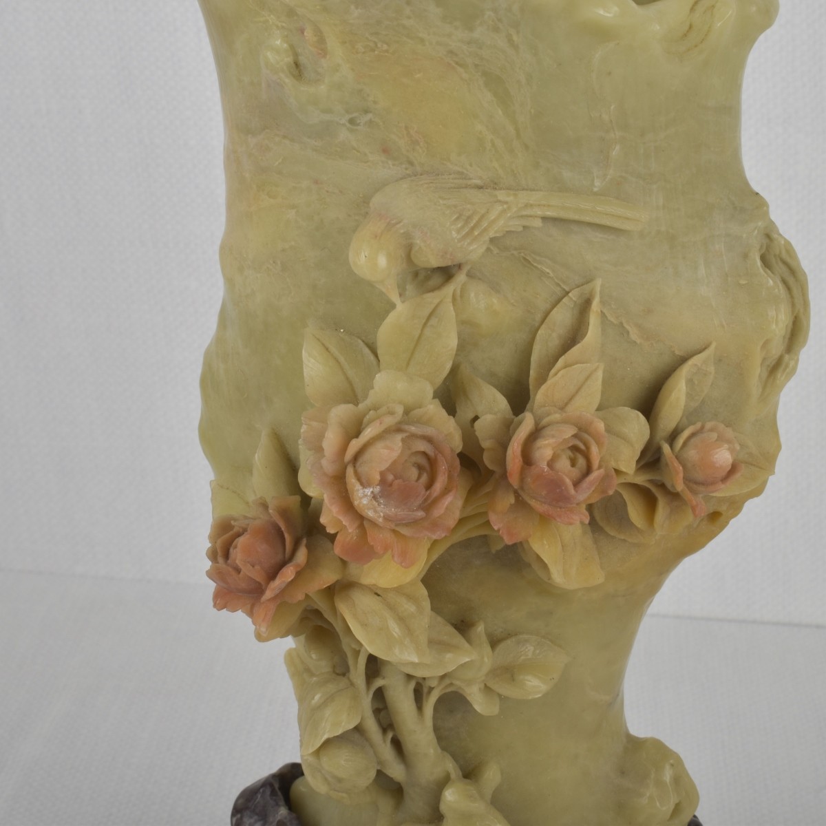 Chinese Hand Carved Soapstone Vase