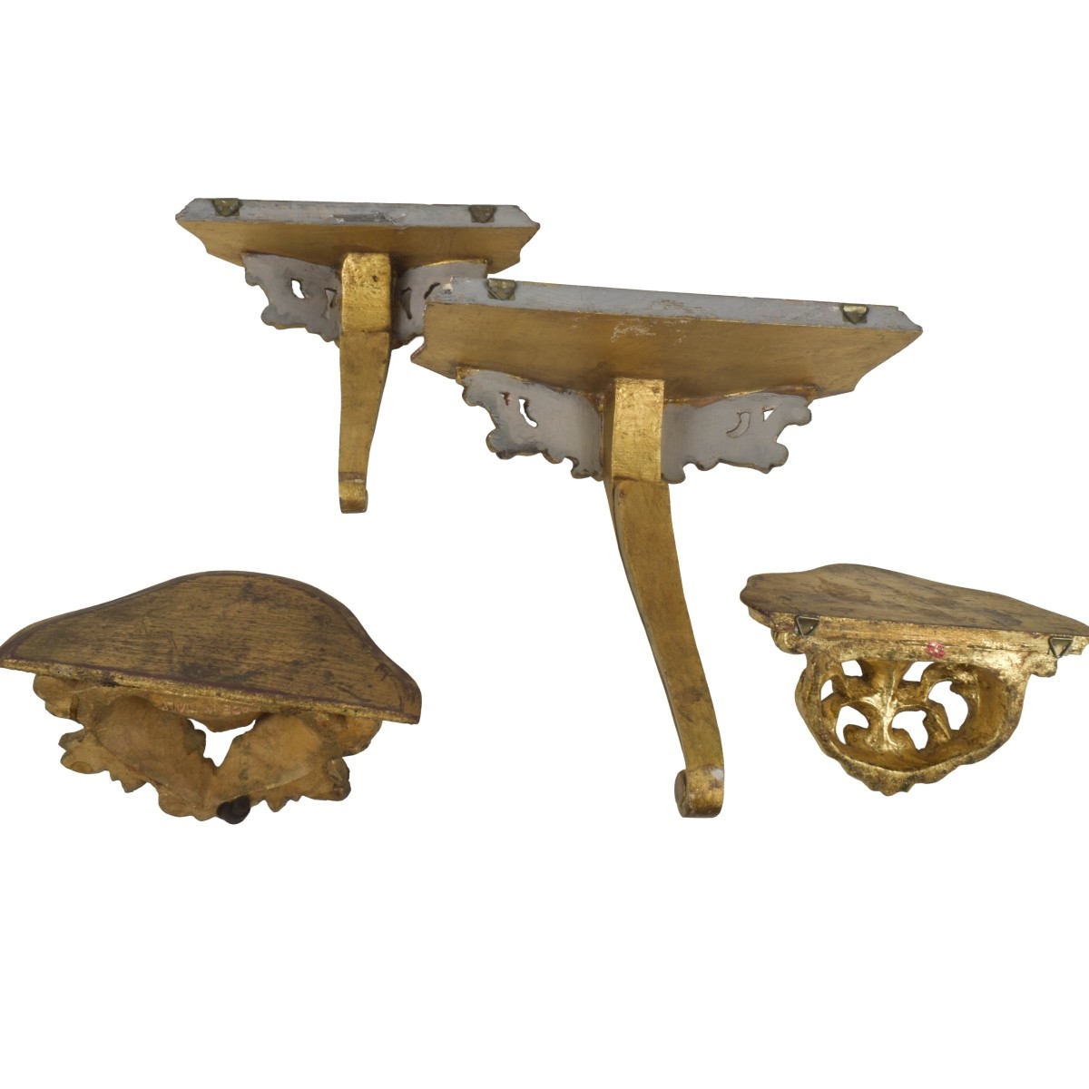 Carved Gilt Wood Wall Brackets