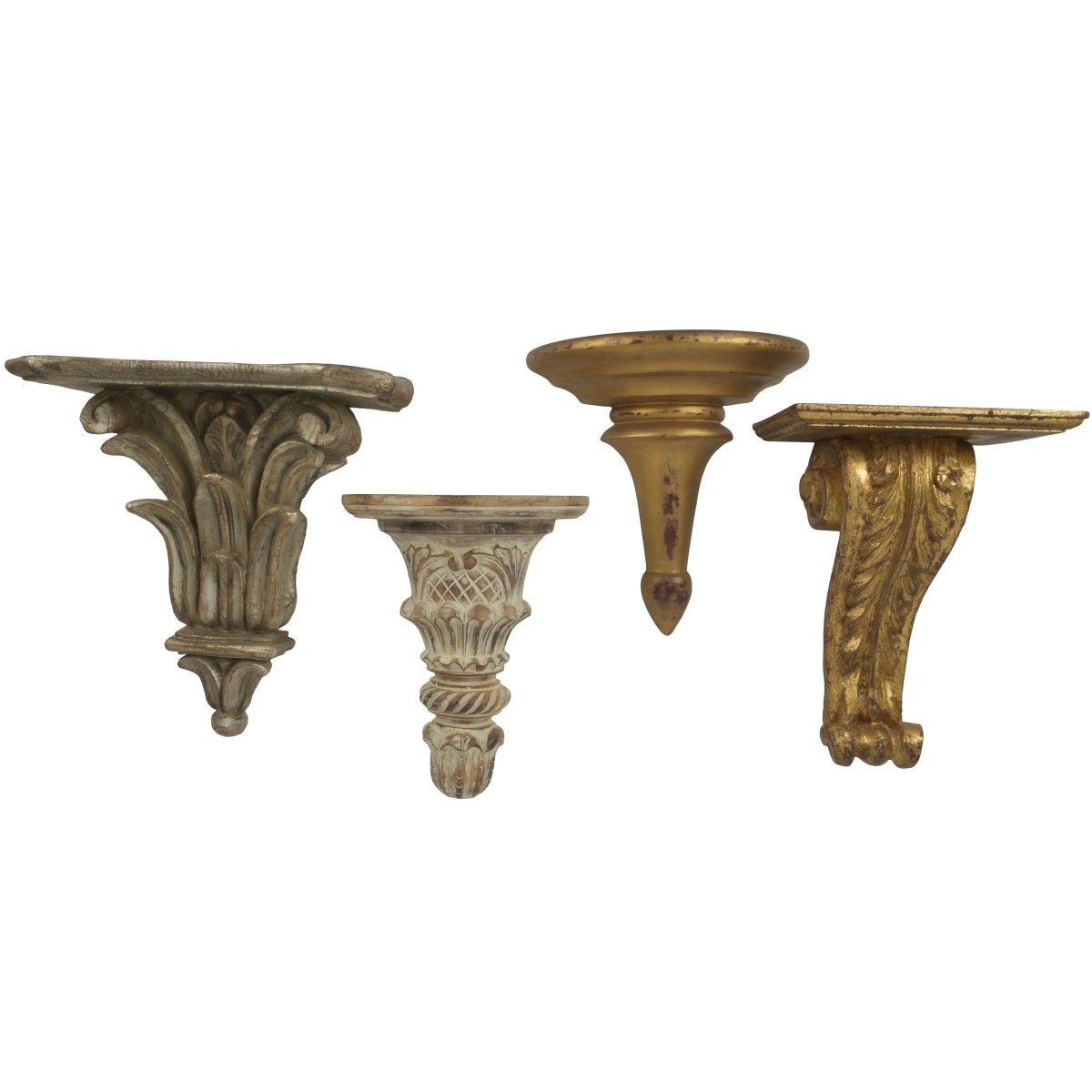 Carved Gilt Wood Wall Brackets