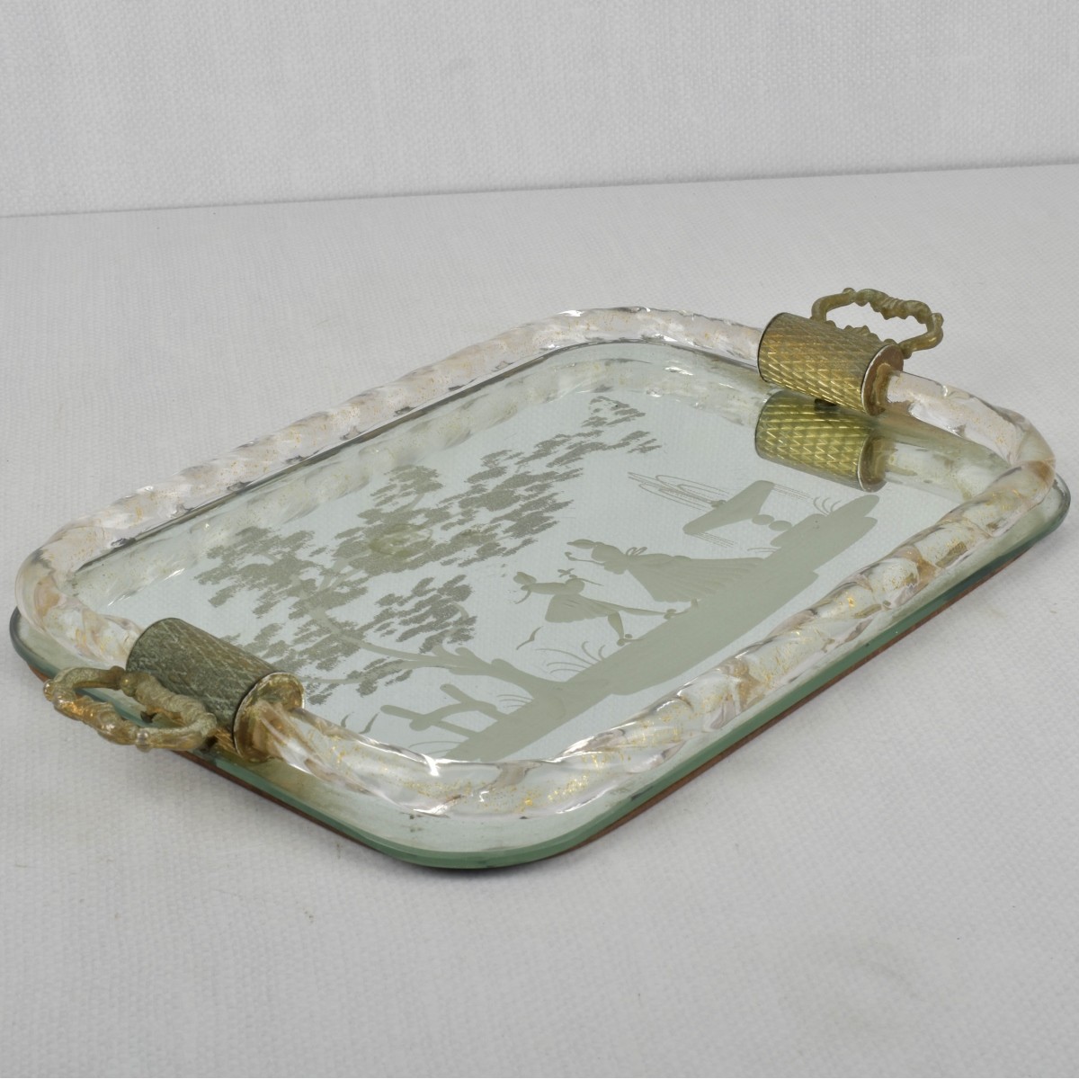 Vintage Italian Etched Tray