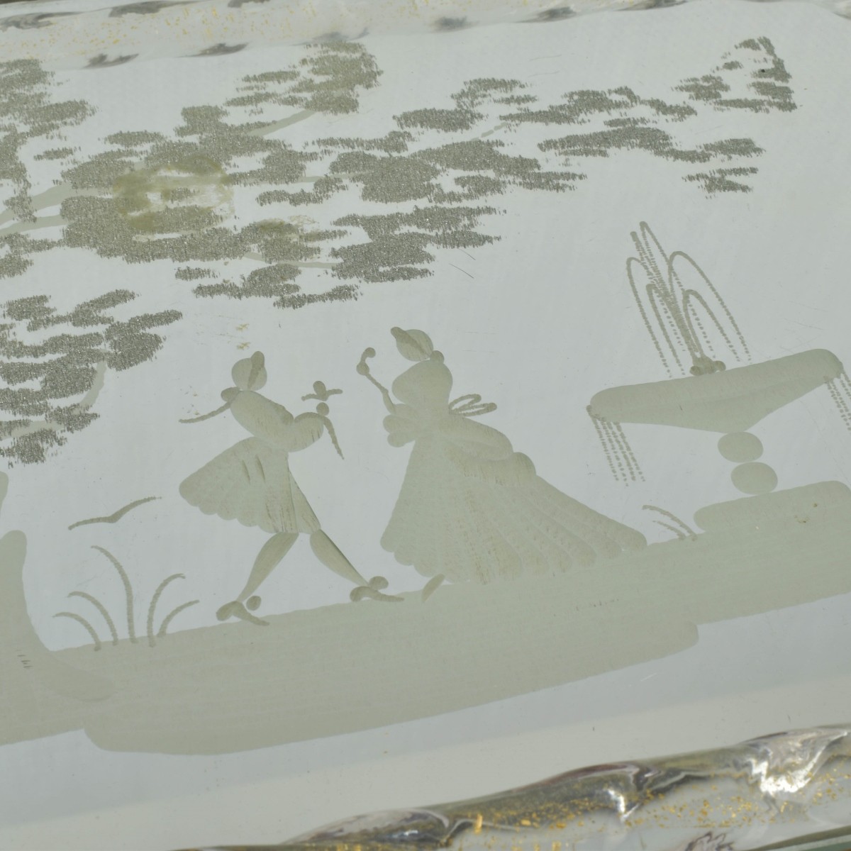 Vintage Italian Etched Tray