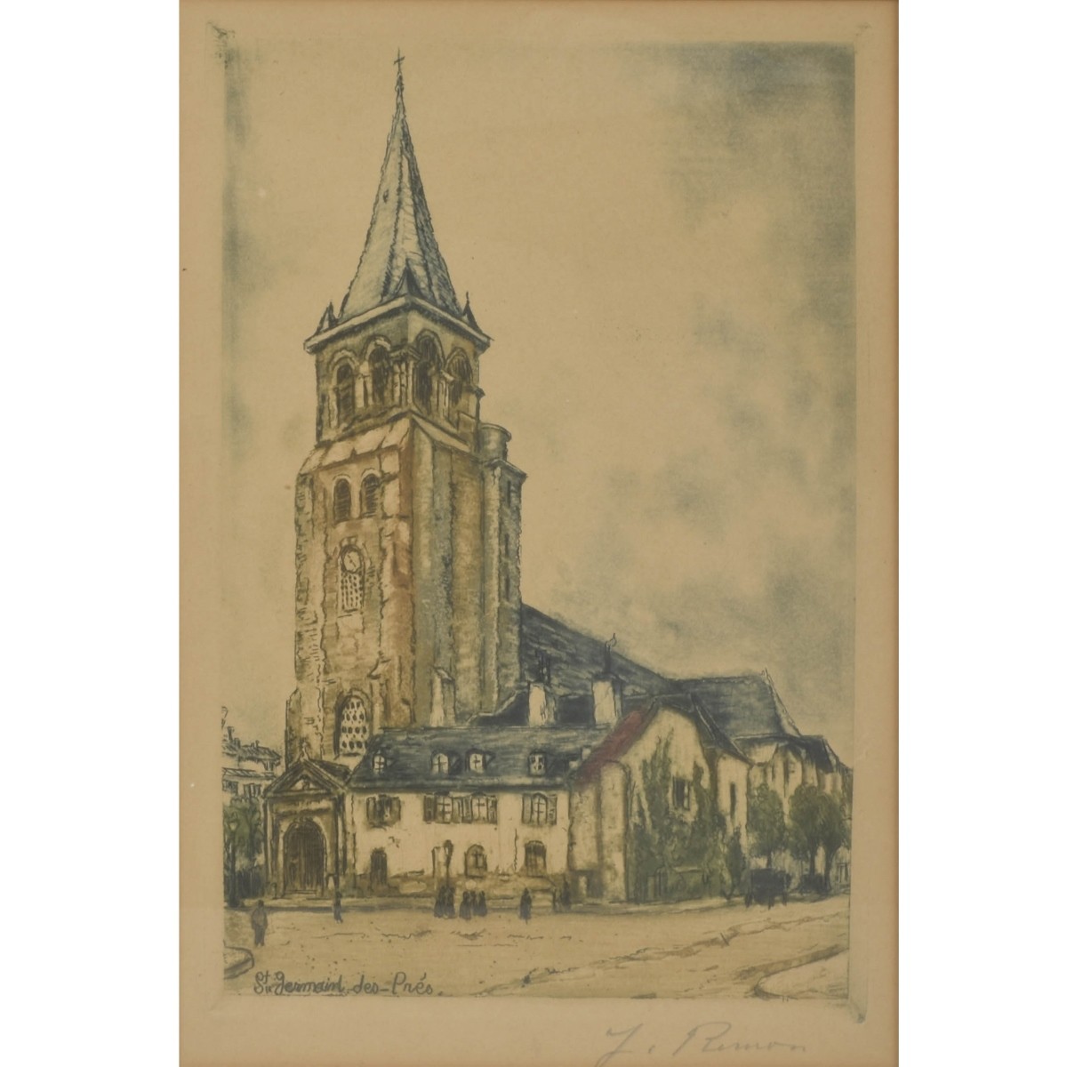 Antique Framed Paris Etchings