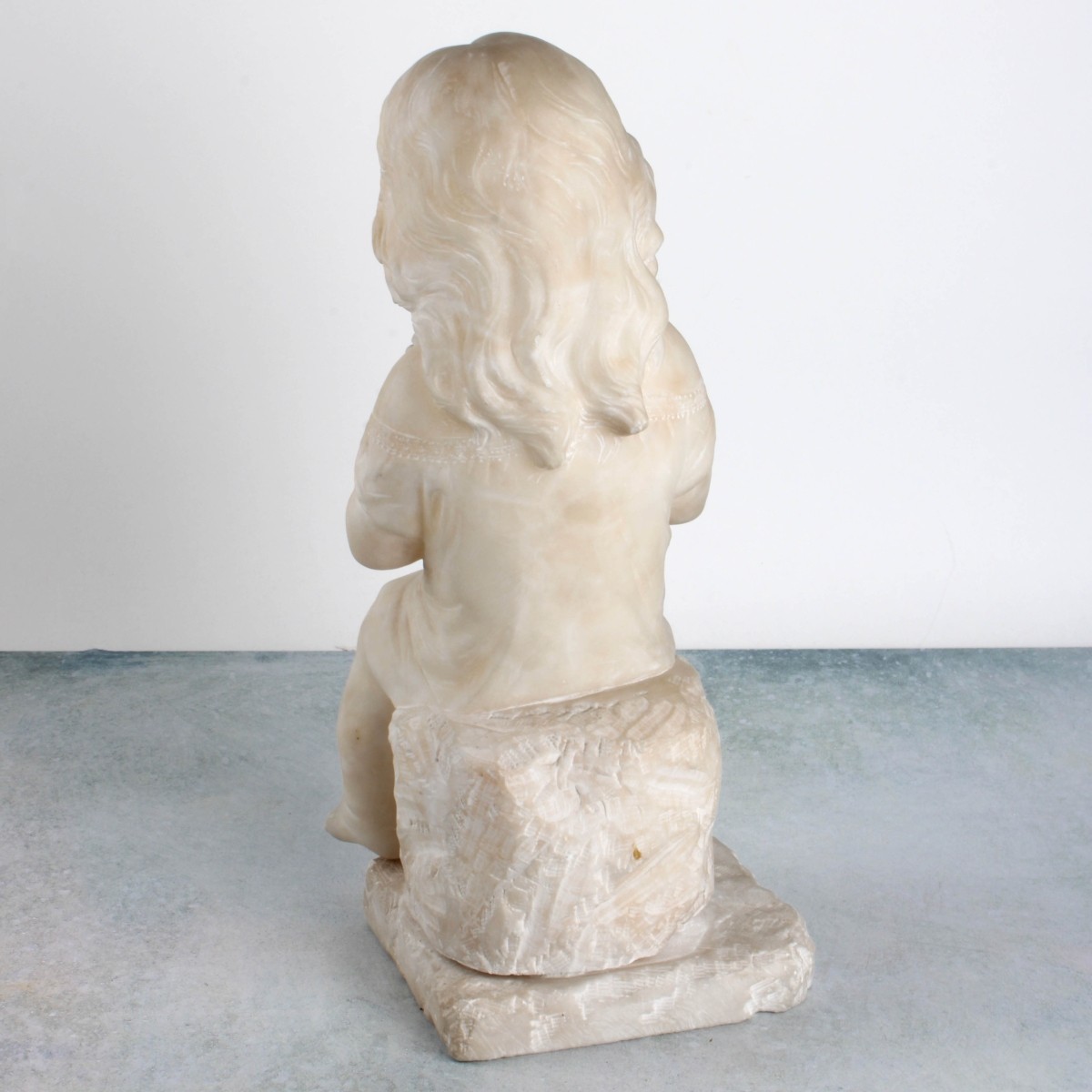 Antique Alabaster Sculpture of a Reader