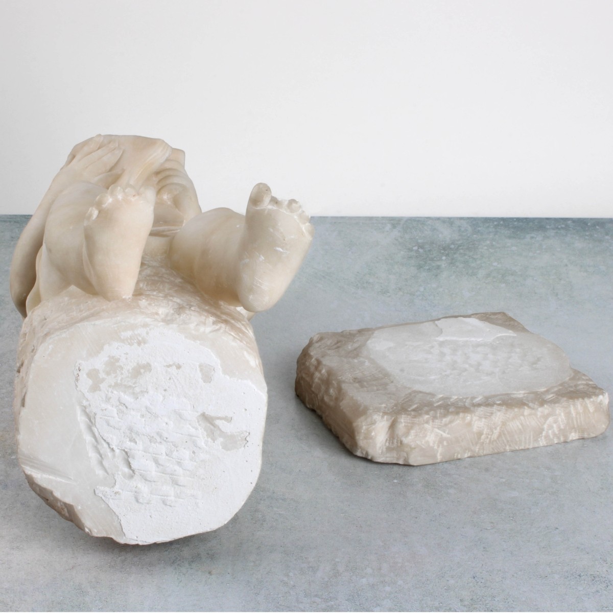 Antique Alabaster Sculpture of a Reader