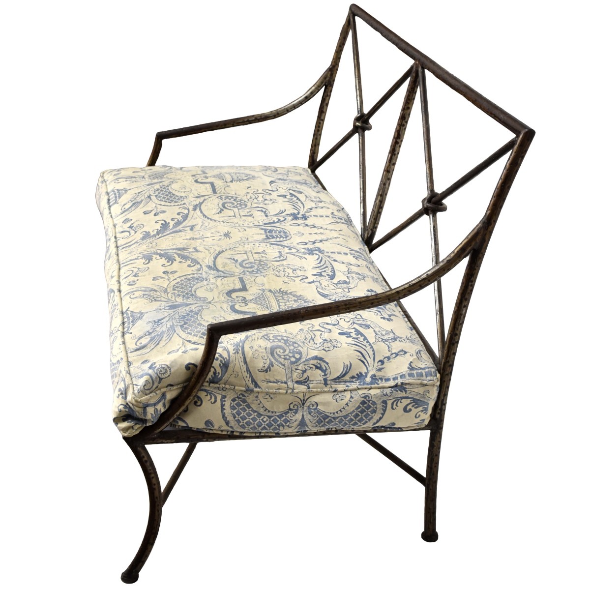 Neoclassical Wrought Iron Settee
