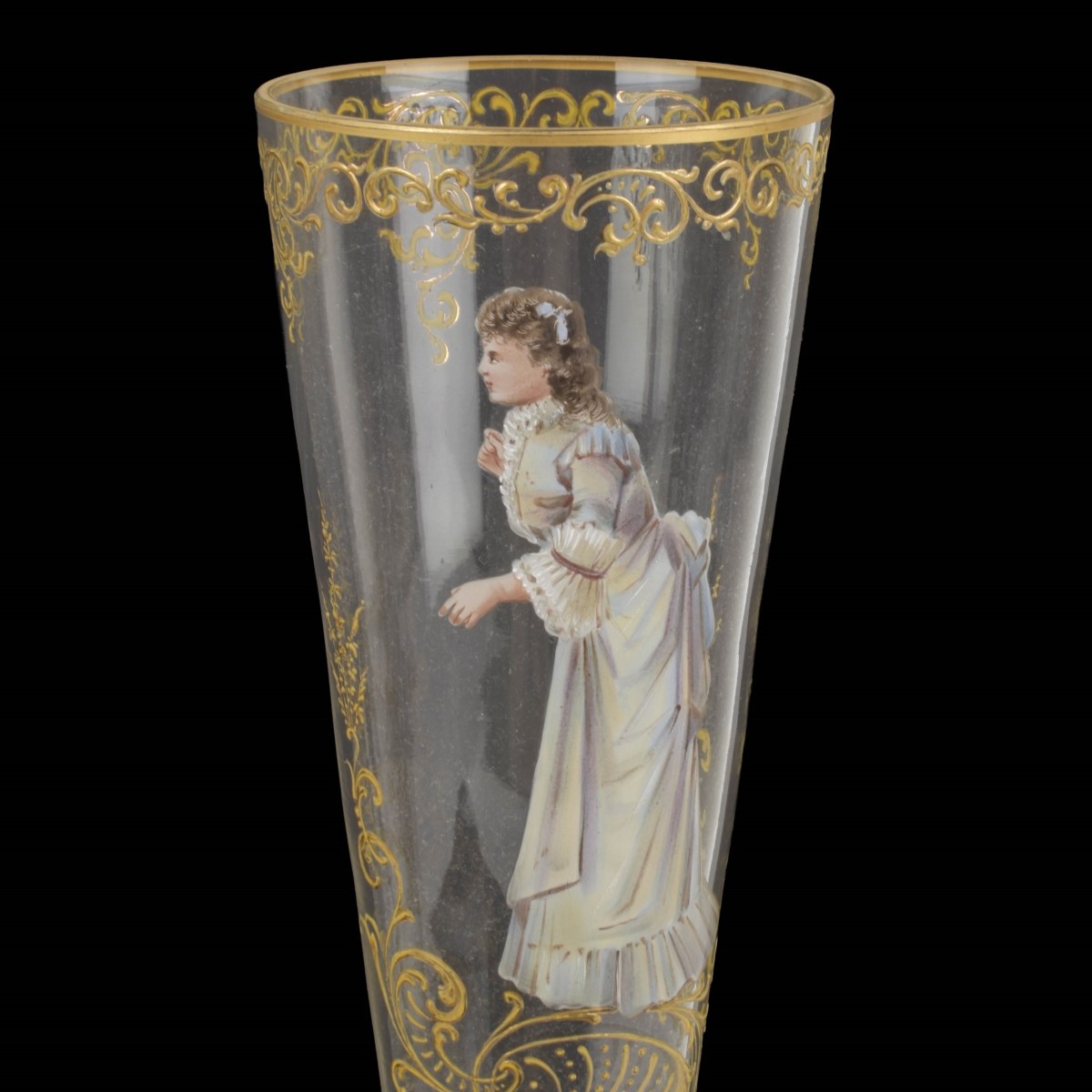 Antique Bohemian Hand Painted Vases