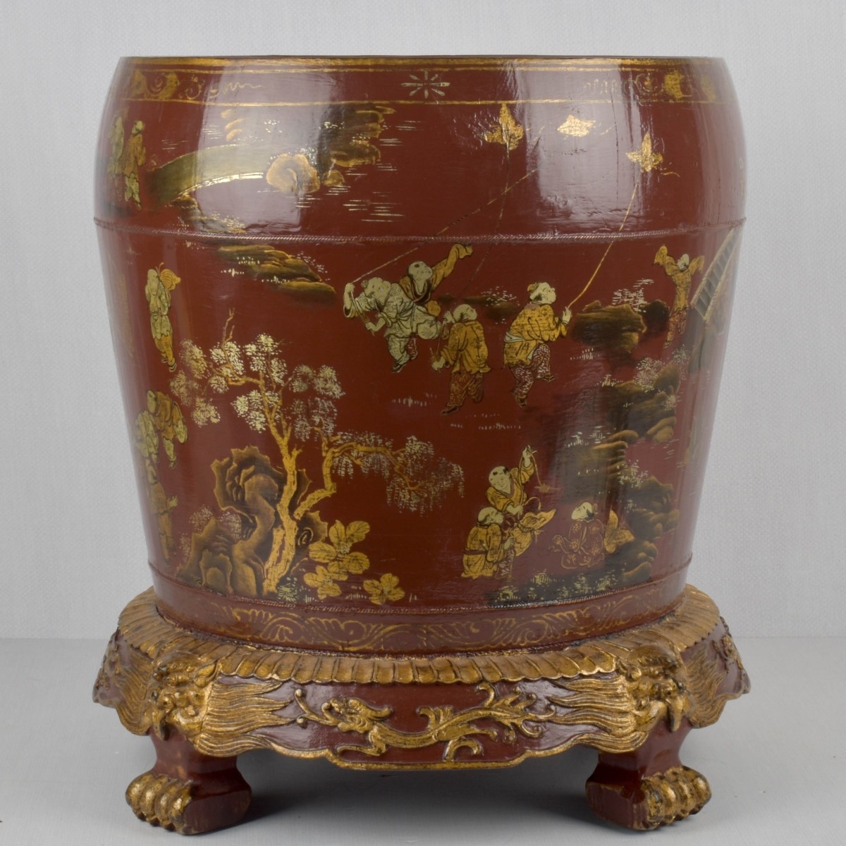 Chinese Red Lacquer Planter