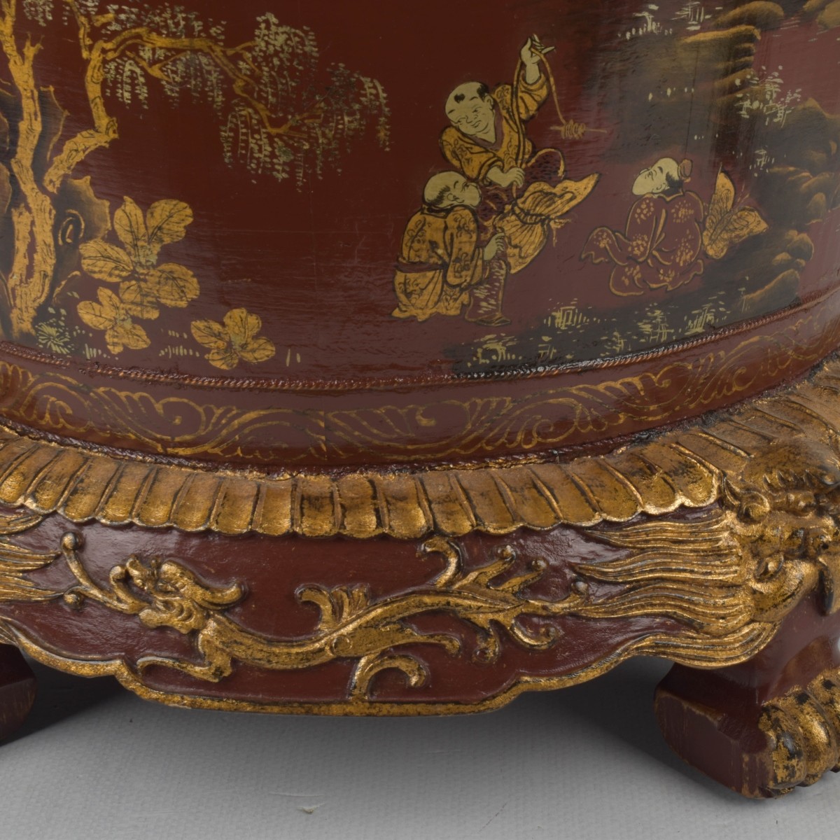 Chinese Red Lacquer Planter